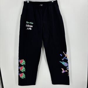 Civil Regime Rick and Morty Sweatpants Men XL Black Heavy Pockets Cartoon Pants